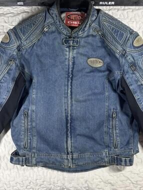 DSX Cortech denim motorcycle jacket armored XXL / 48 blue rider lined pads